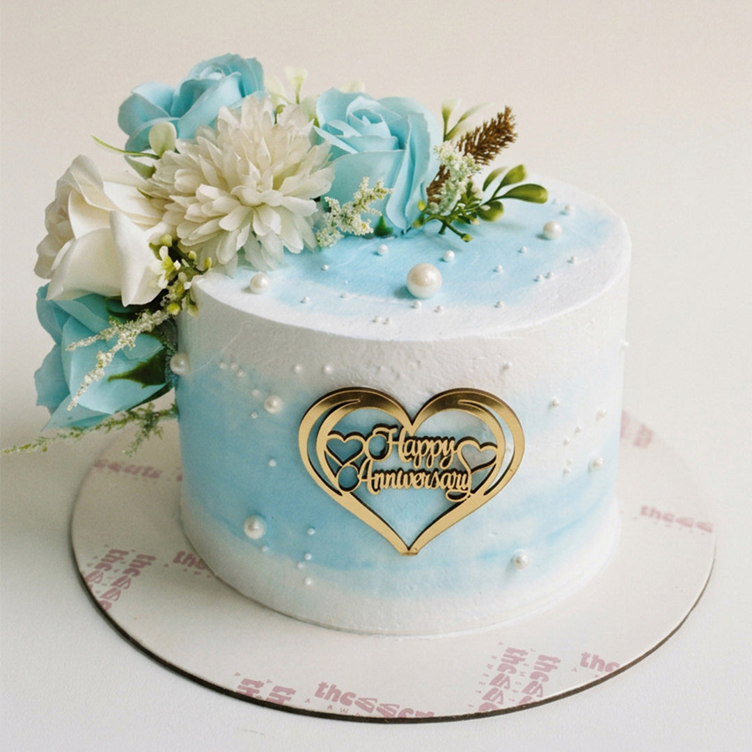 Blue Floral Cake