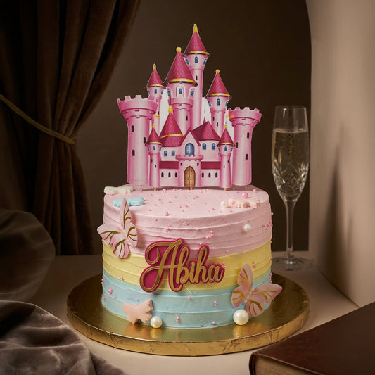 Pastel Castle Theme Cake