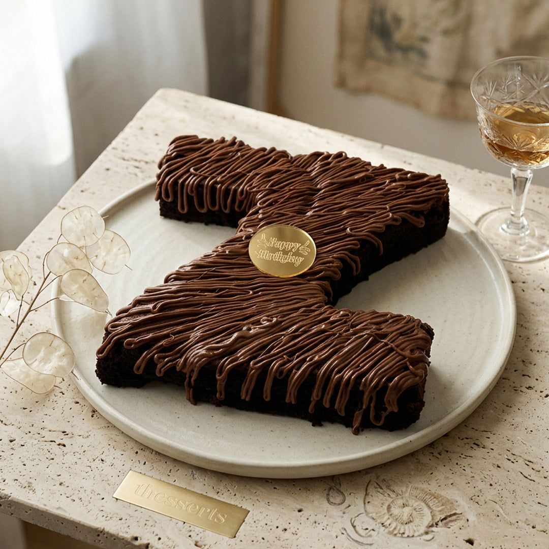 Monogram Brownie Cake