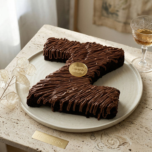 Monogram Brownie Cake